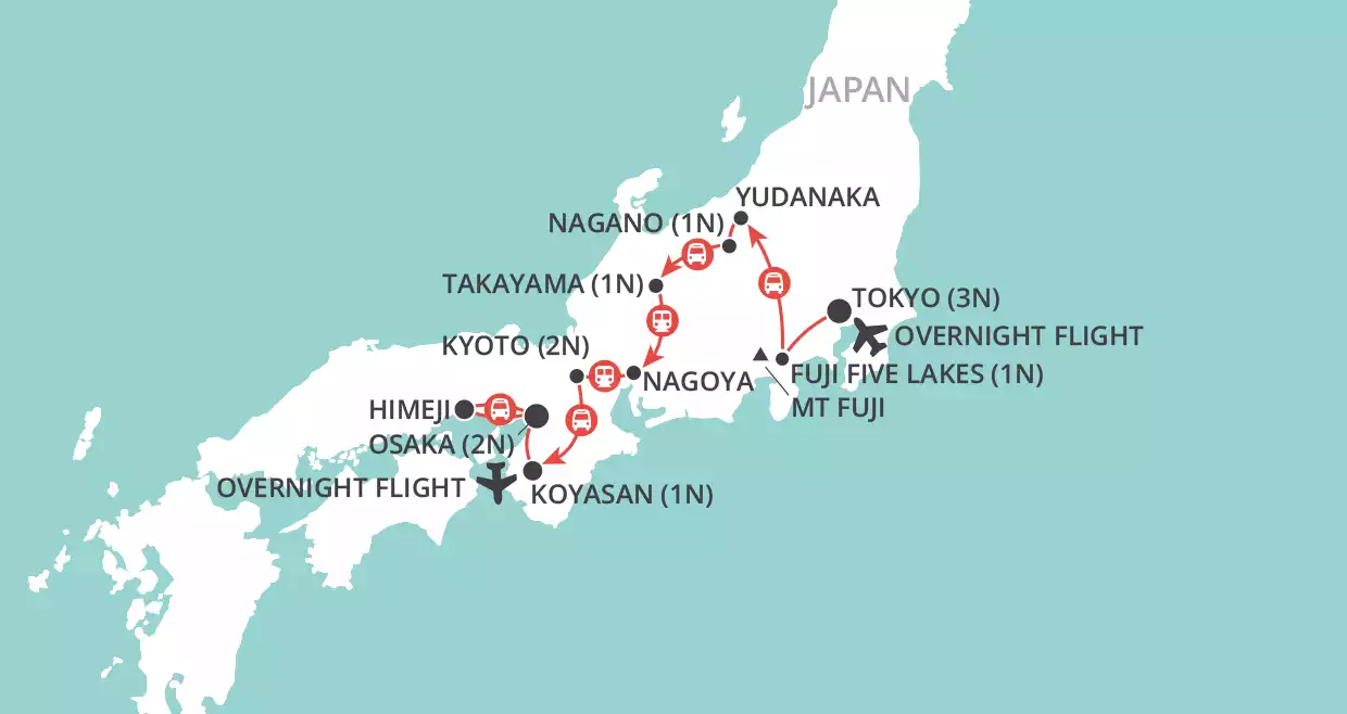 Off-Beat Japan map