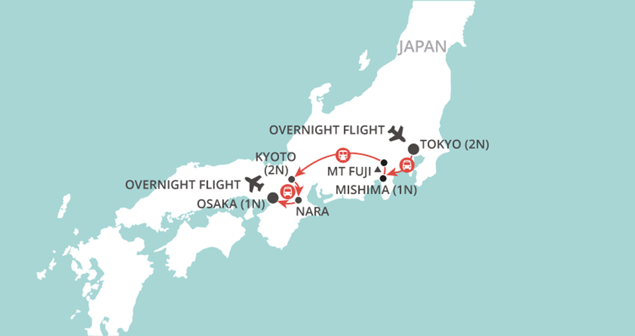 A Week In Japan map