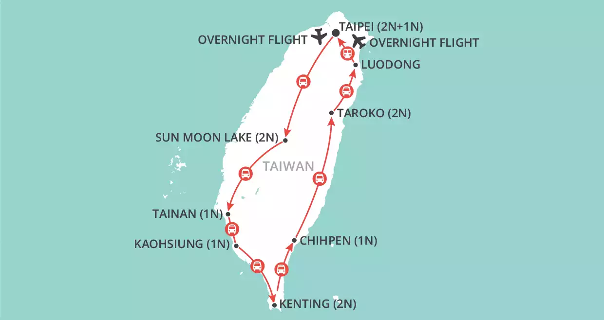 Treasures of Taiwan map