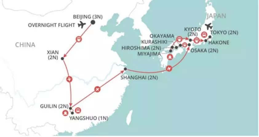 Ancient Empires of China & Japan map