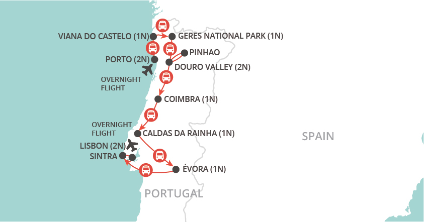 Portugal Uncovered map