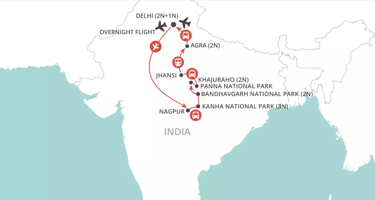 Wildlife of India map