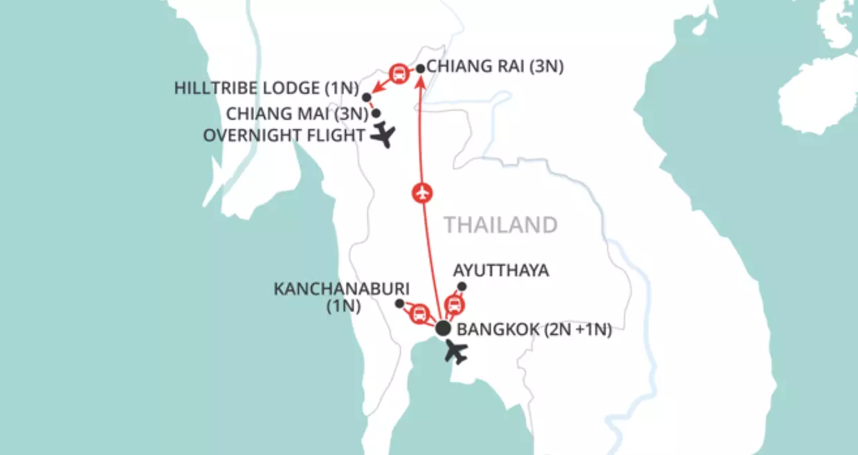 Christmas in Thailand map