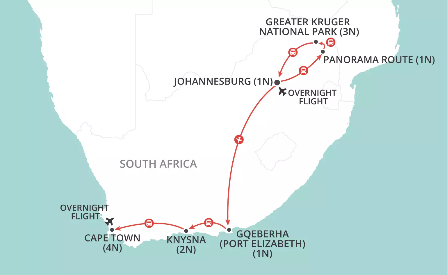 Christmas in South Africa map