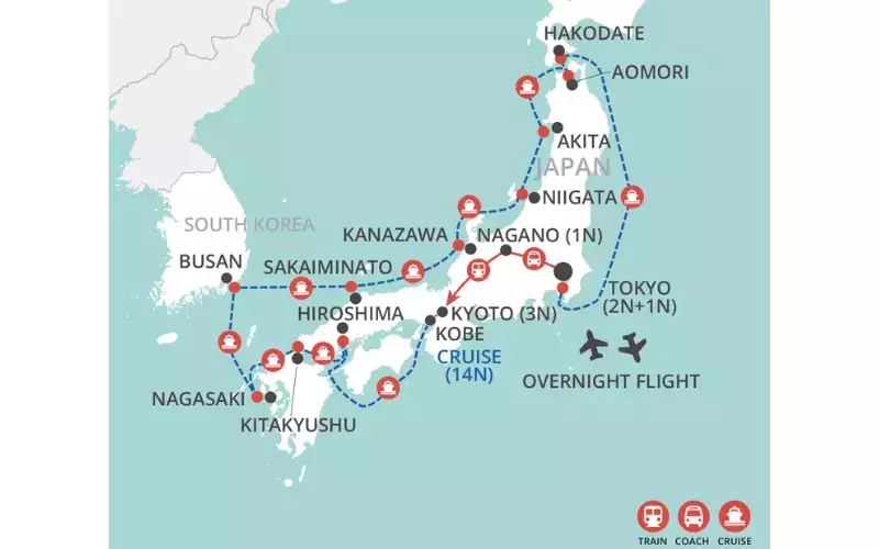 Japan by Land & Sea map