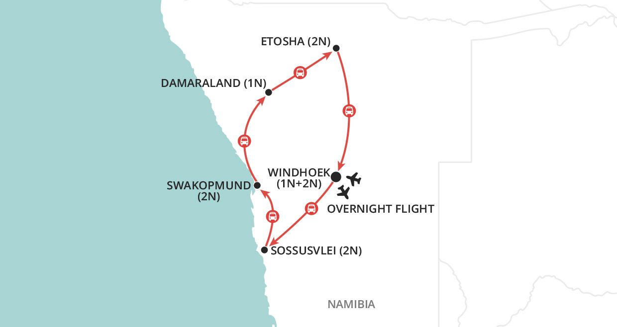 Namibia Adventure  map