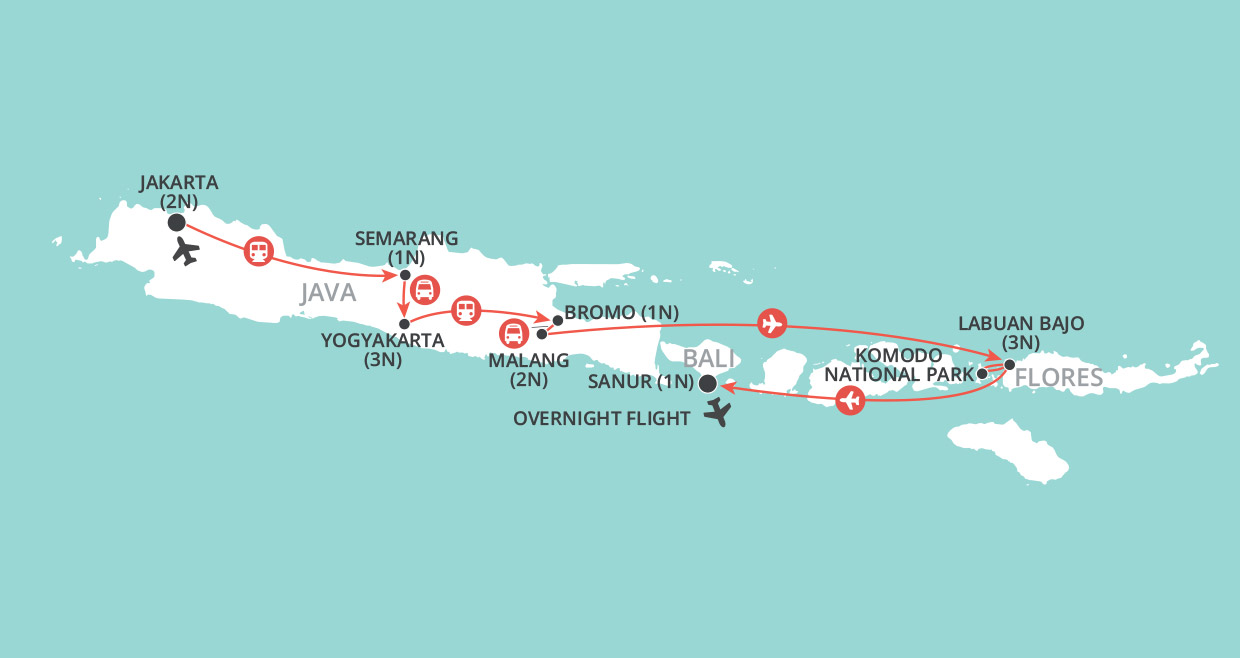 Wonders of Indonesia map