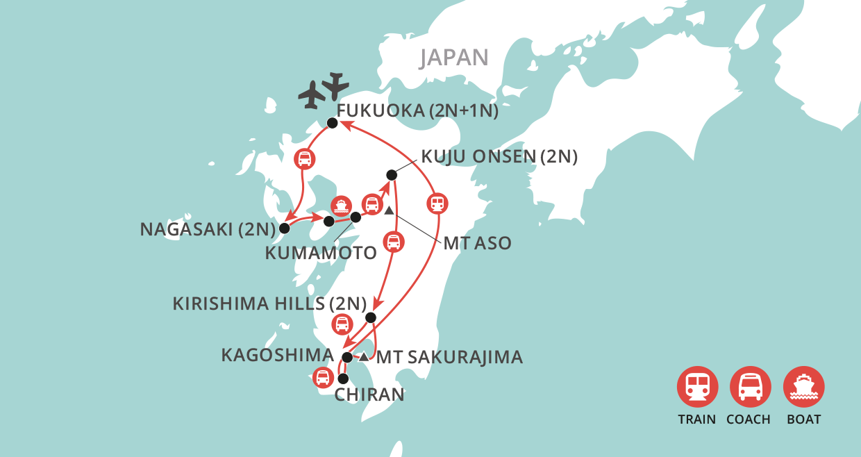 Hidden Japan: Spirit of Kyushu map