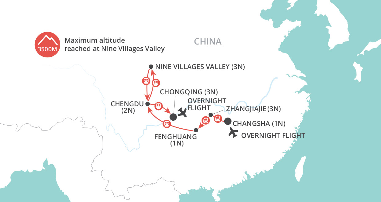 Natural Treasures of China map