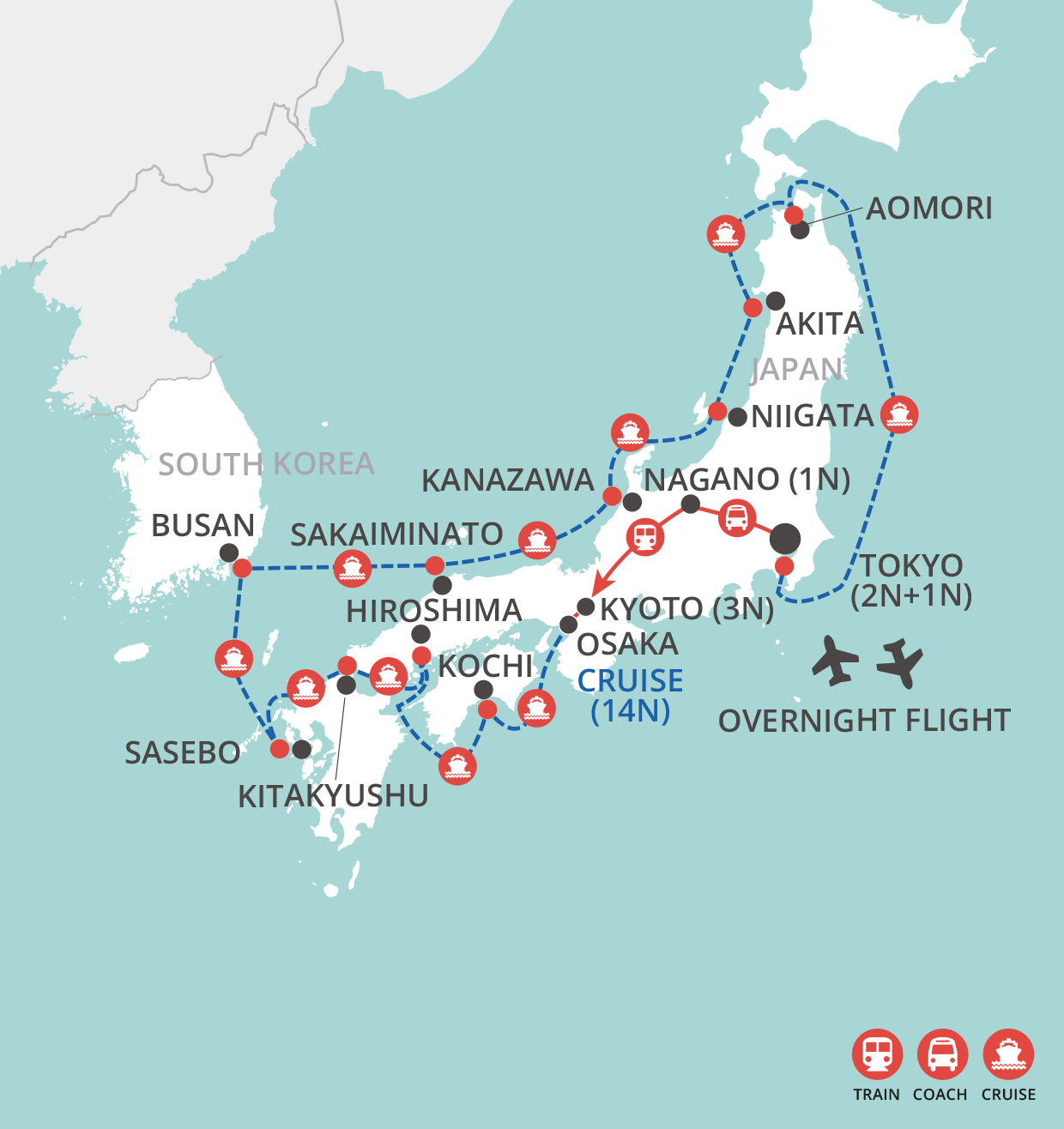 Japan by Land & Sea - D - 2028 map