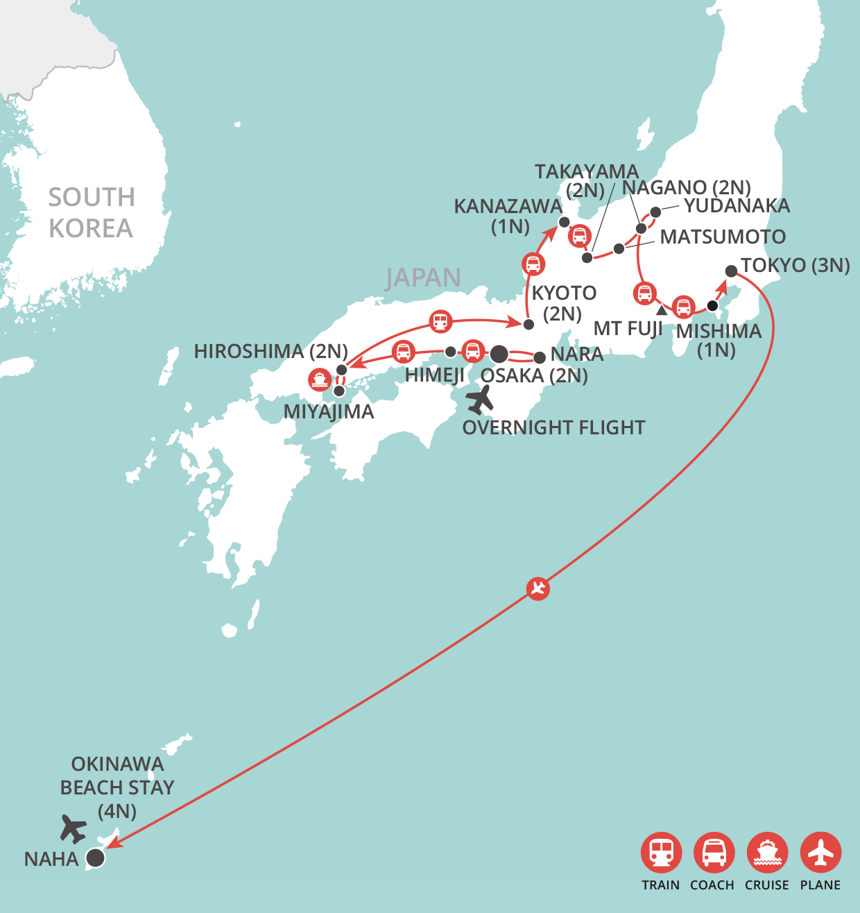 Japan Uncovered & Okinawa Beach  map