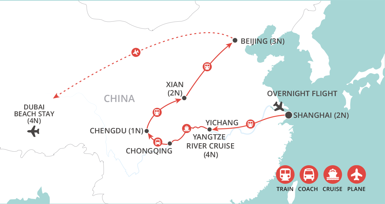 Majestic Yangtze & Dubai Beach map