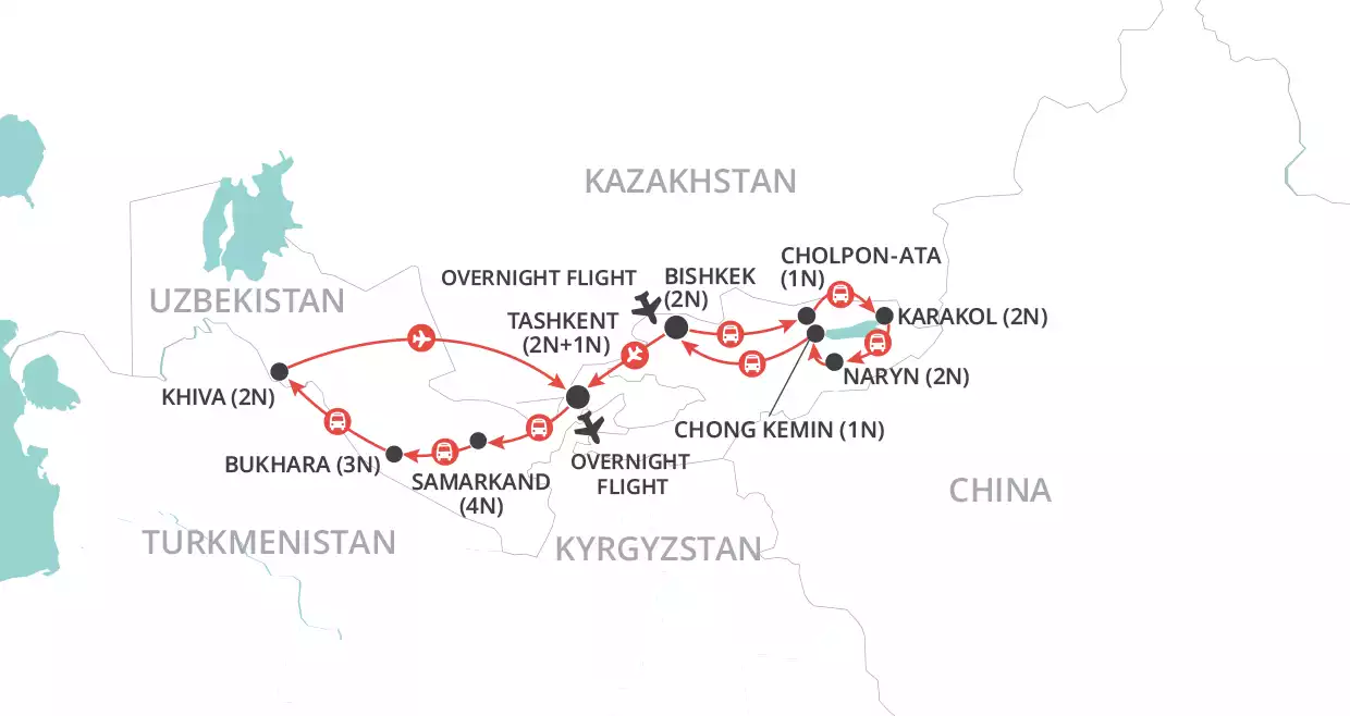 Road to Samarkand map