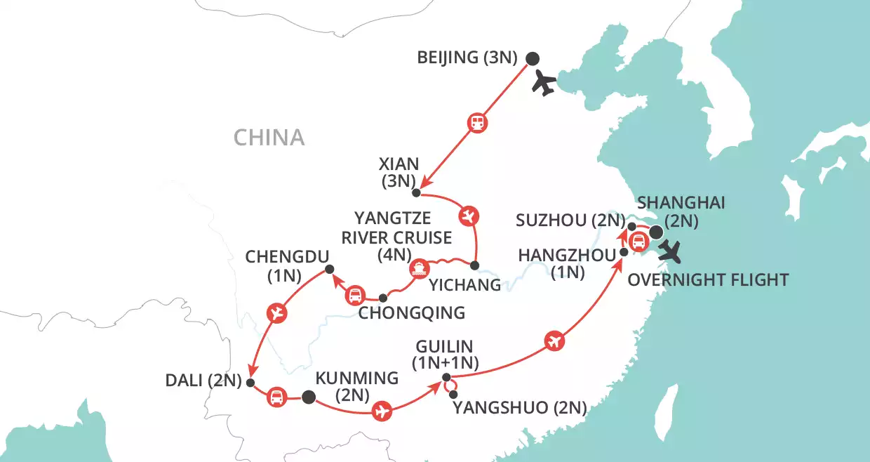 Grand Tour of China map